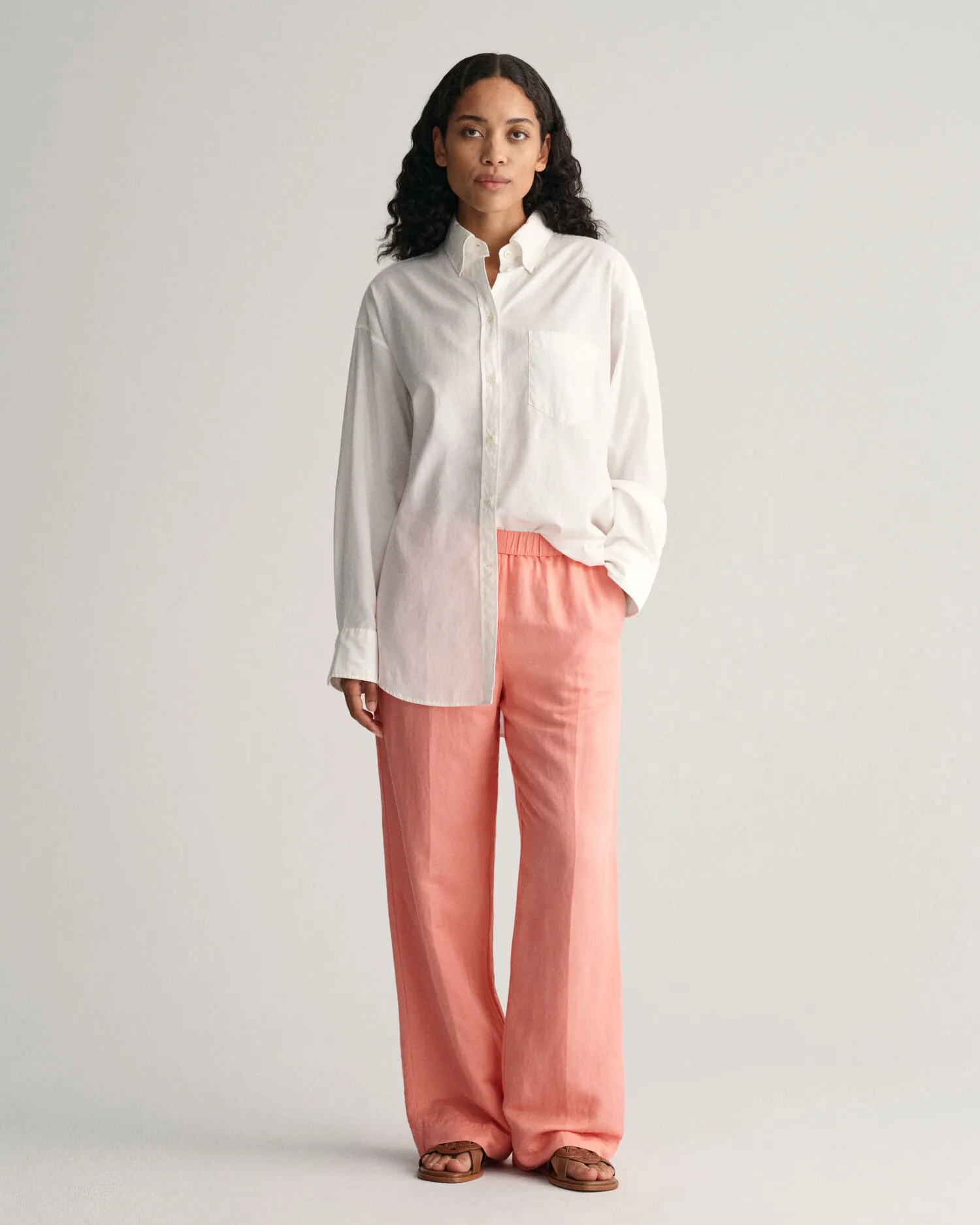 PANTALONES RELAXED FIT EN MEZCLA DE LINO PULLON