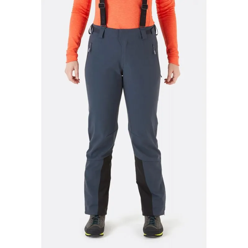 Pantalones softshell de mujer Rab Ascendor Alpine (Ebony)