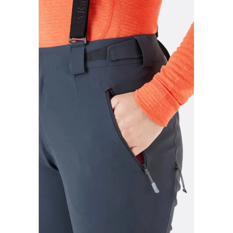 Pantalones softshell de mujer Rab Ascendor Alpine (Ebony)