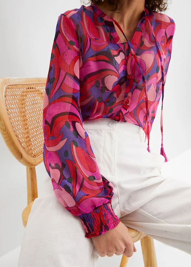 Pantalones sueltos con mezcla de lino Blanco