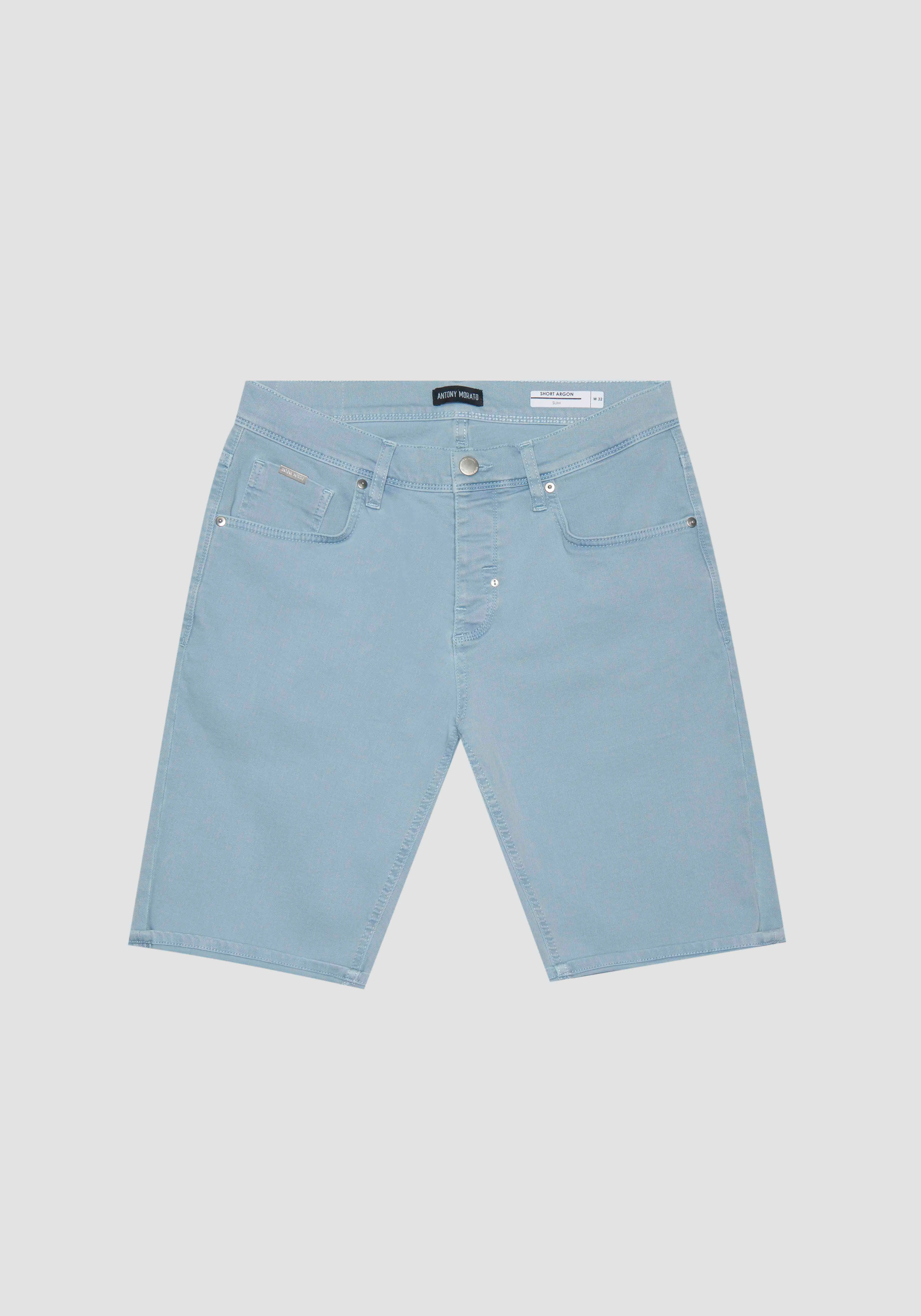 PANTALÓN CORTO «ARGON» SLIM FIT DENIM AZUL