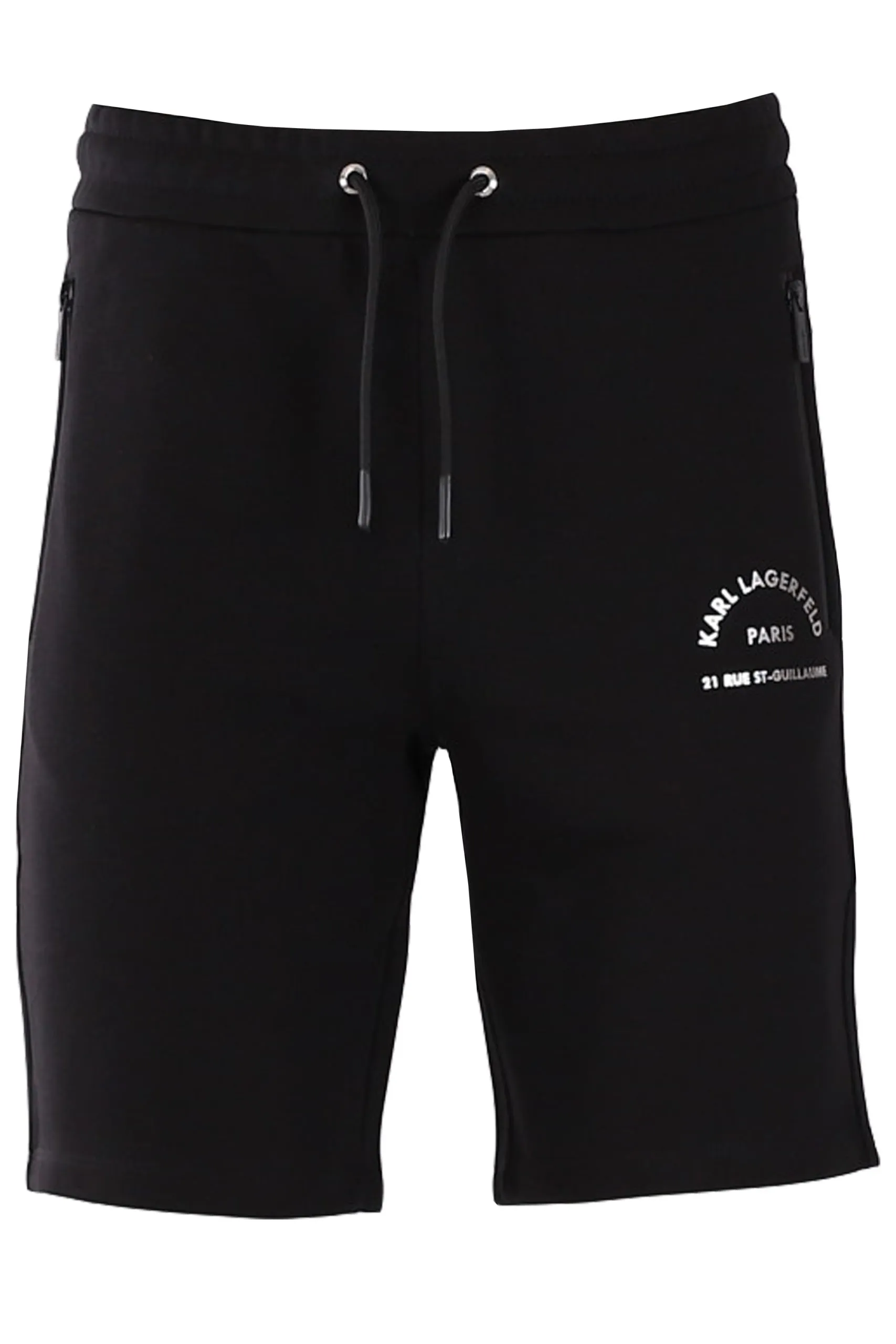 Pantalón corto negro con logo plateado