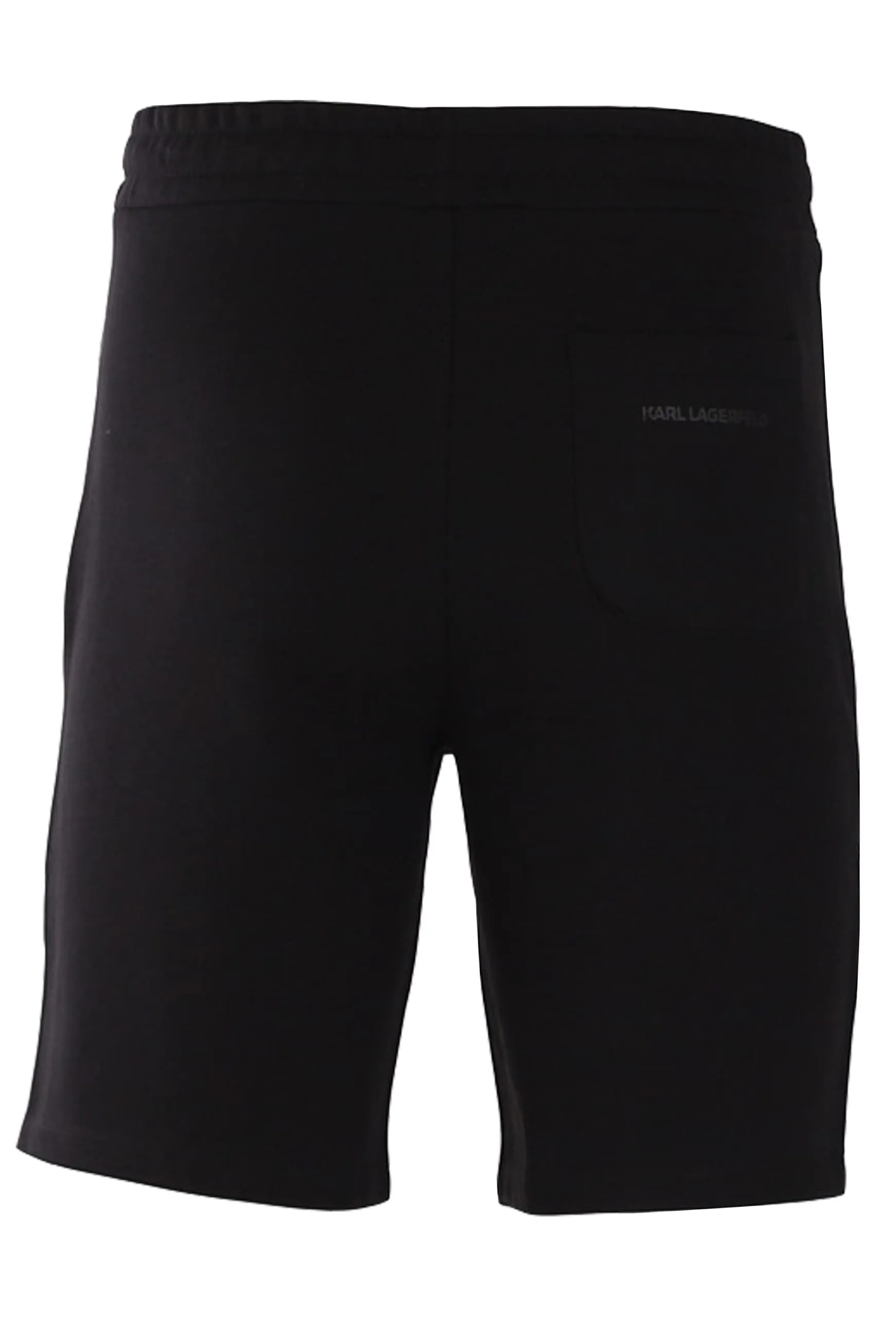 Pantalón corto negro con logo plateado