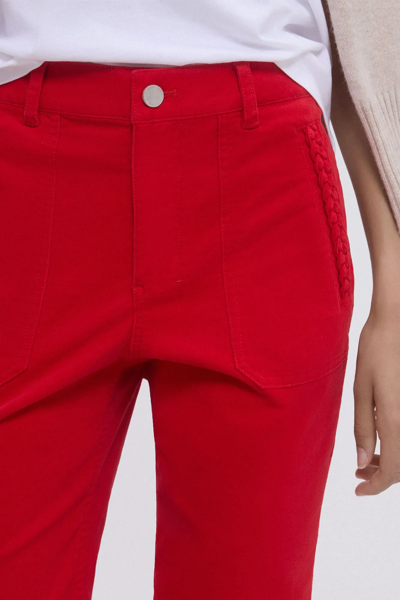 Pedro del Hierro Pantalón micro pana flare full length