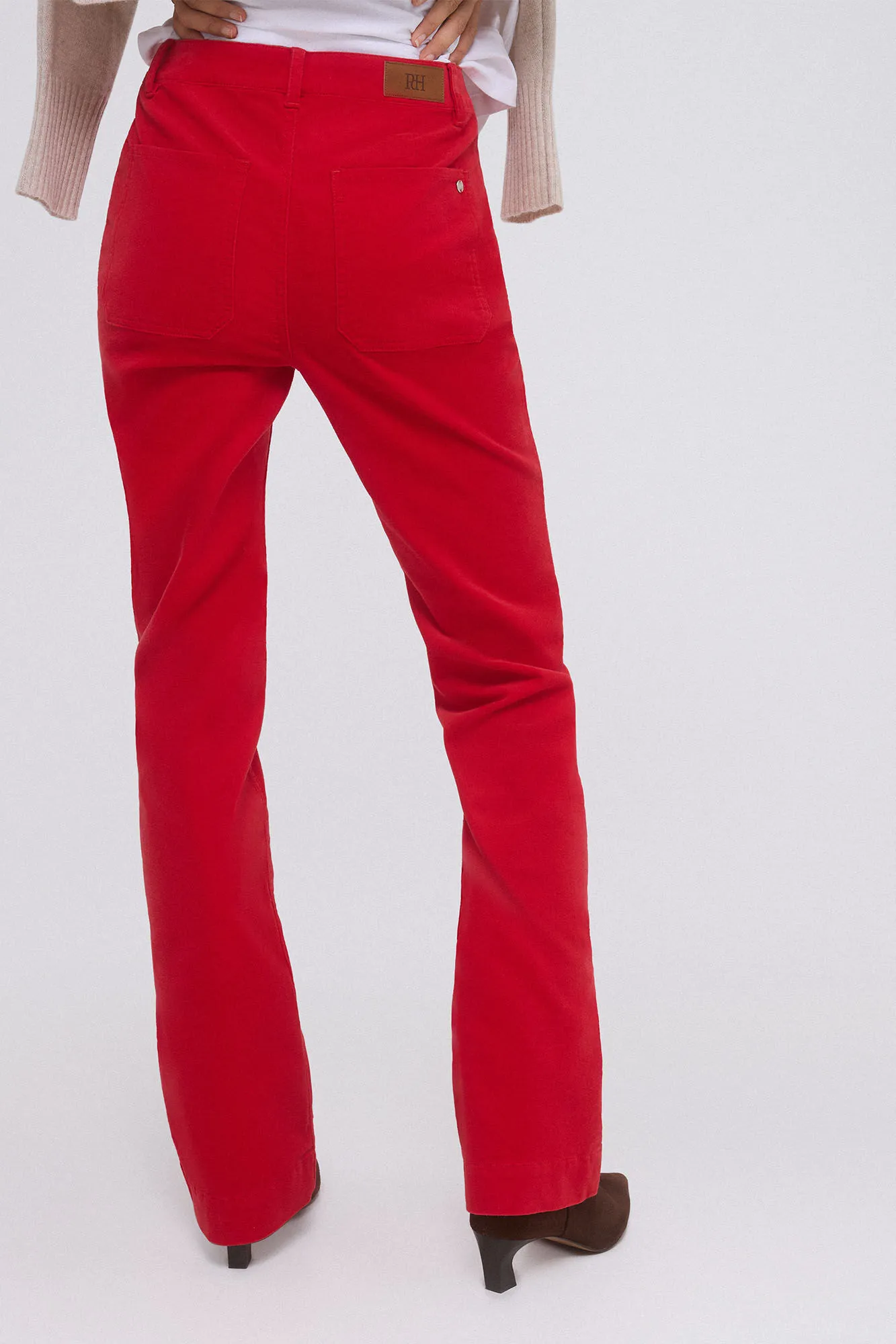 Pedro del Hierro Pantalón micro pana flare full length