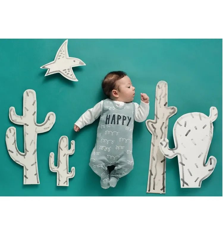 Pelele de tirantes para bebé colección Happy Llama