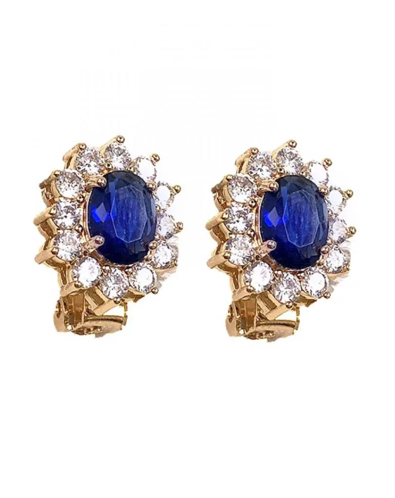PENDIENTES MUJER DE CLIP AZULES MARINO PEQUEÑOS PARA BODAS