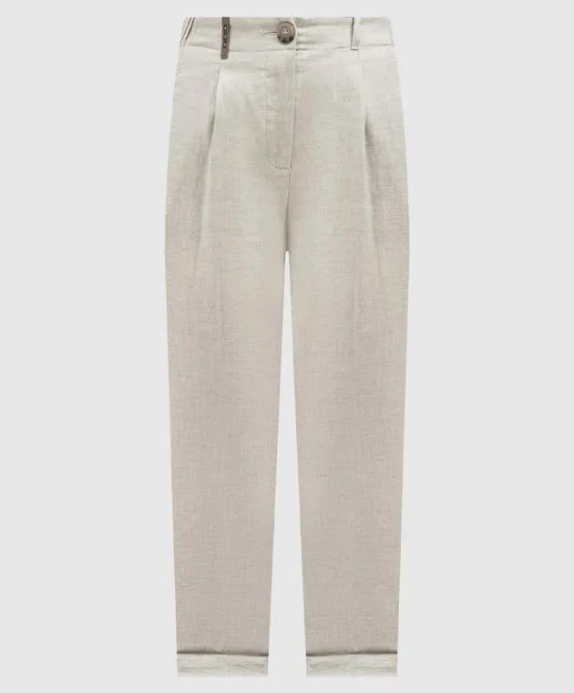 Peserico Gray linen pants