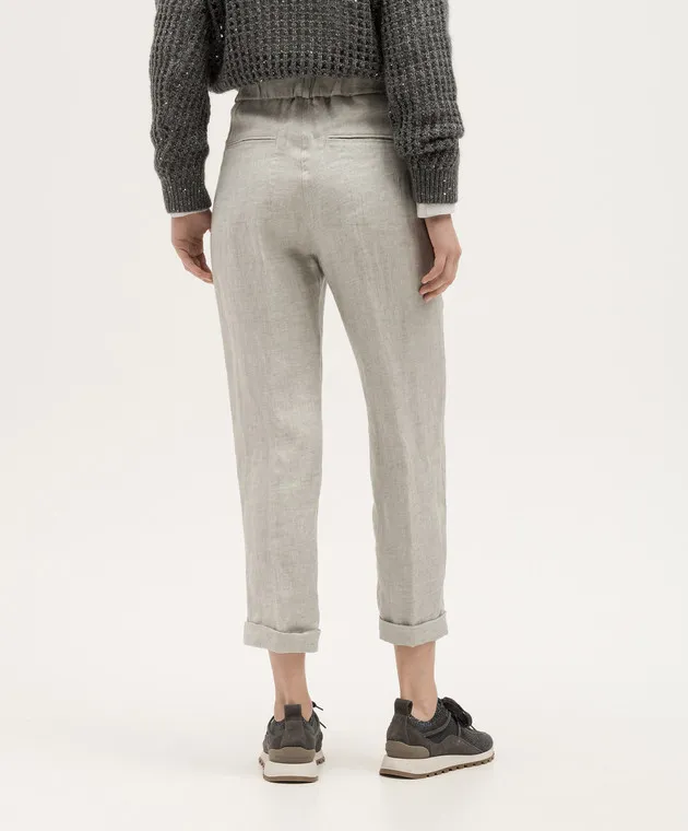 Peserico Gray linen pants