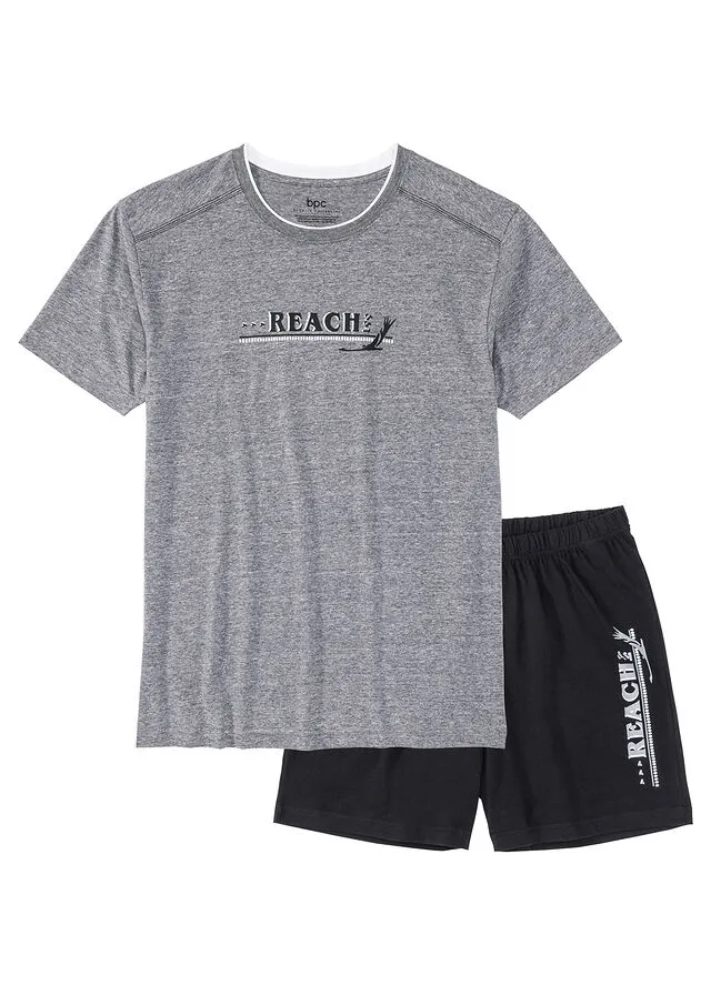 PIJAMA DE VERANO GRIS JASPEADONEGRO