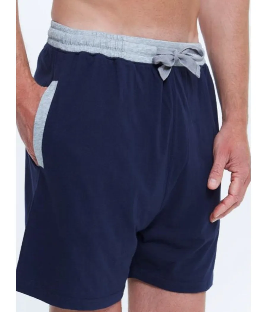 Pijama verano bolsillos hombre J&J Brothers azul gris algodón