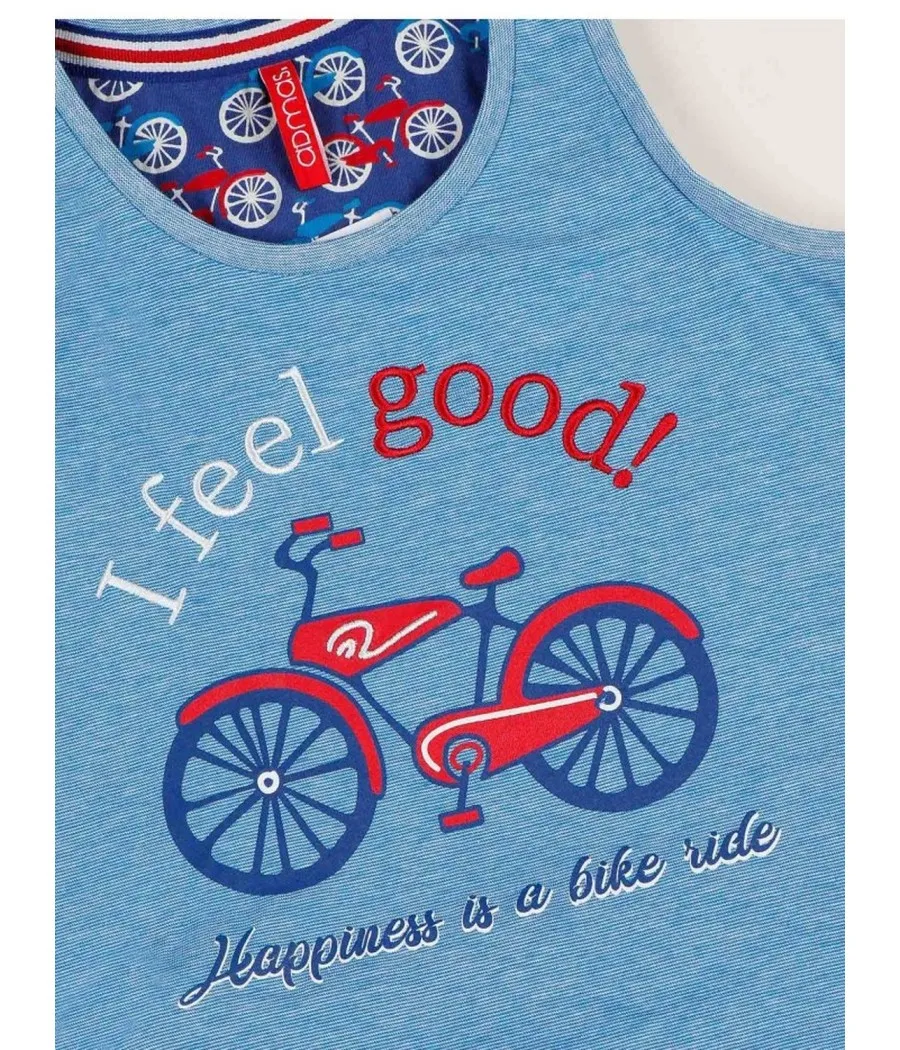 Pijama verano niña Admas Feel Good azul algodón
