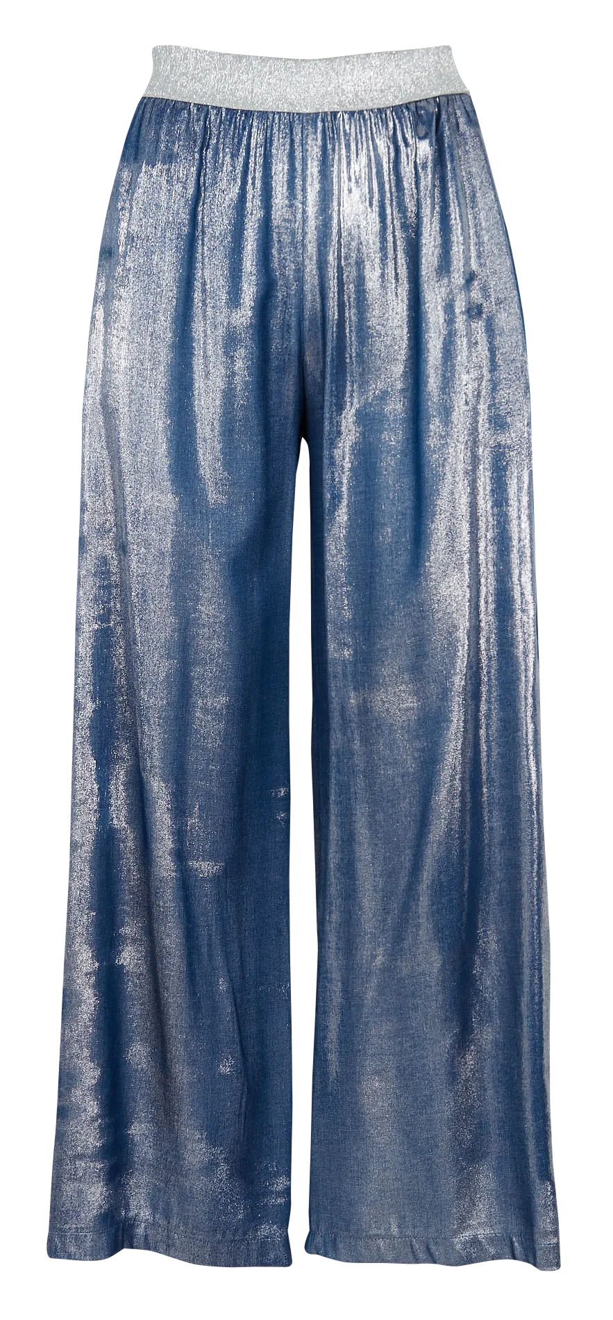 PLEASE Pantalón ancho de tiro alto en azul