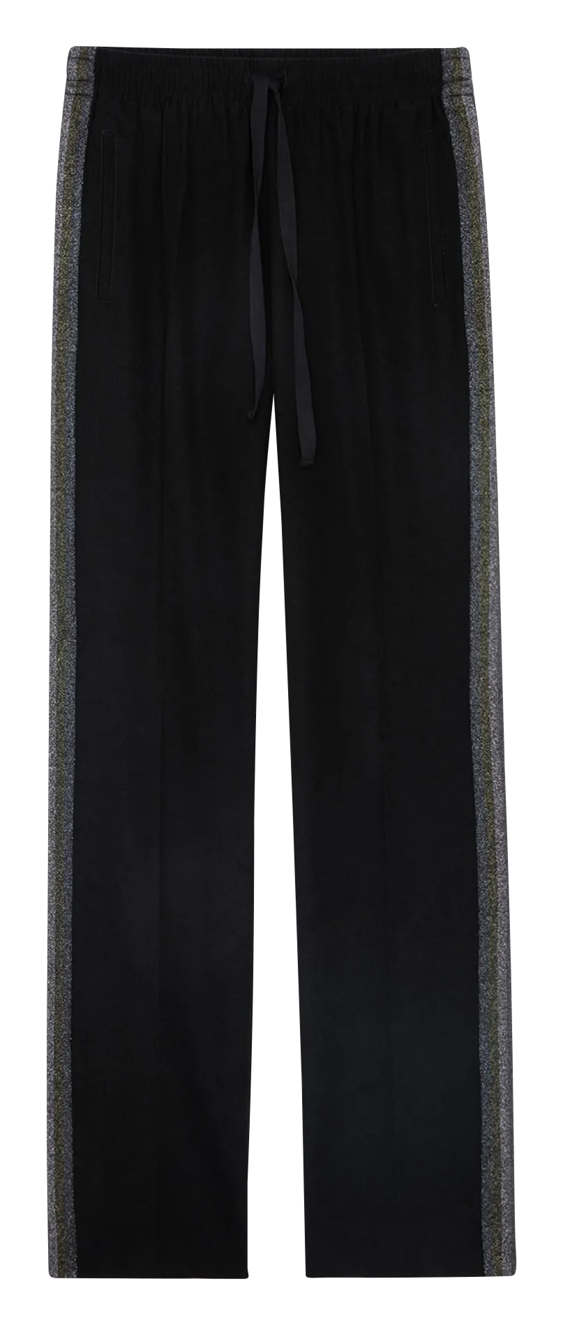 POMY  PANTALóN RECTO VAPOROSO CON BANDAS EN NEGRO