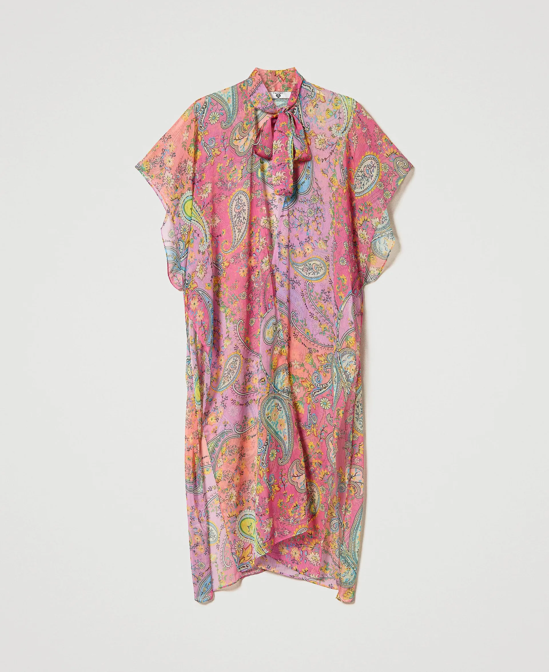 PONCHO DE ORGANZA CON ESTAMPADO TIEDYE