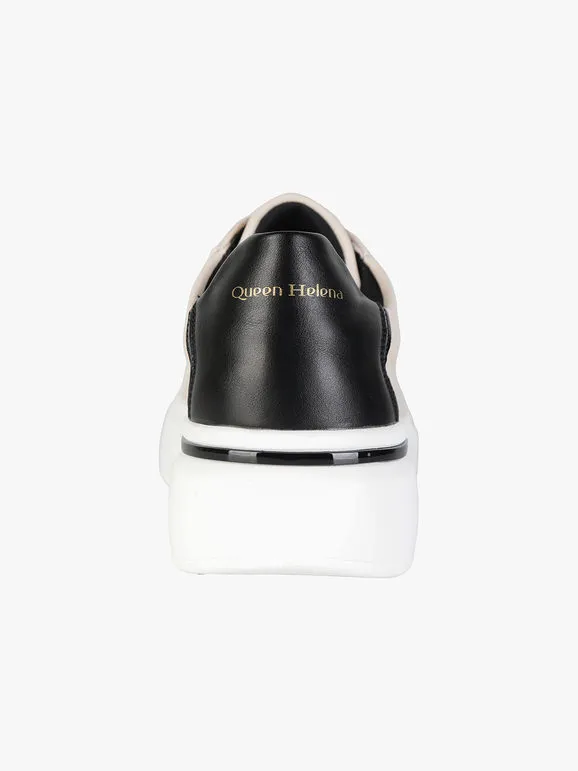 Queen Helena Zapatillas de mujer con cordones y suela alta.