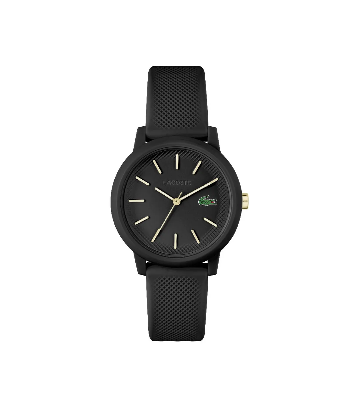 RELOJ LACOSTE 12.12 MUJER SILICONA NEGRA  2001212