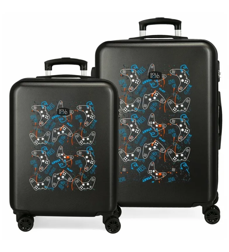 ROLL ROAD JUEGO DE MALETAS GAMERS RÍ­GIDAS 5565CM NEGRO
