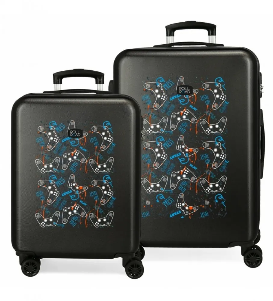 ROLL ROAD JUEGO DE MALETAS GAMERS RÍ­GIDAS 5565CM NEGRO