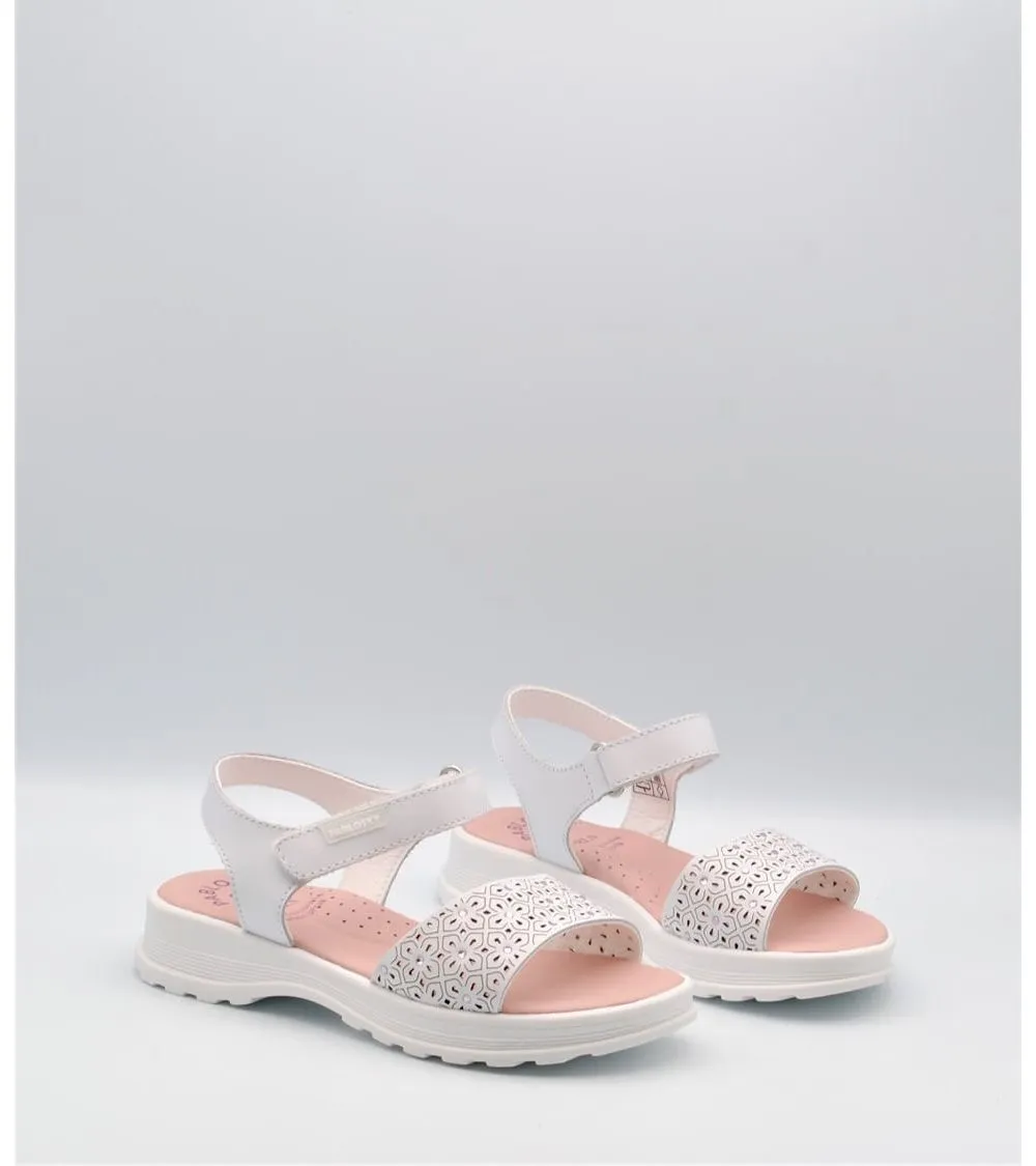 SANDALIA NIÑA PABLOSKY BLANCA PALA BRILLO ROSA