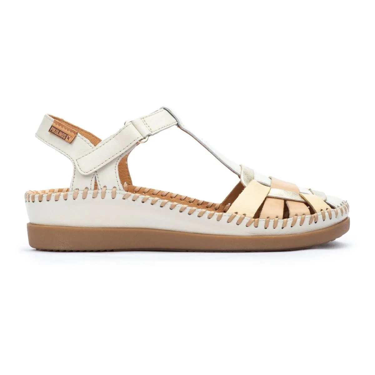 Sandalia semiabierta de mujer Cadaqués Pikolinos nata Pk0965c1