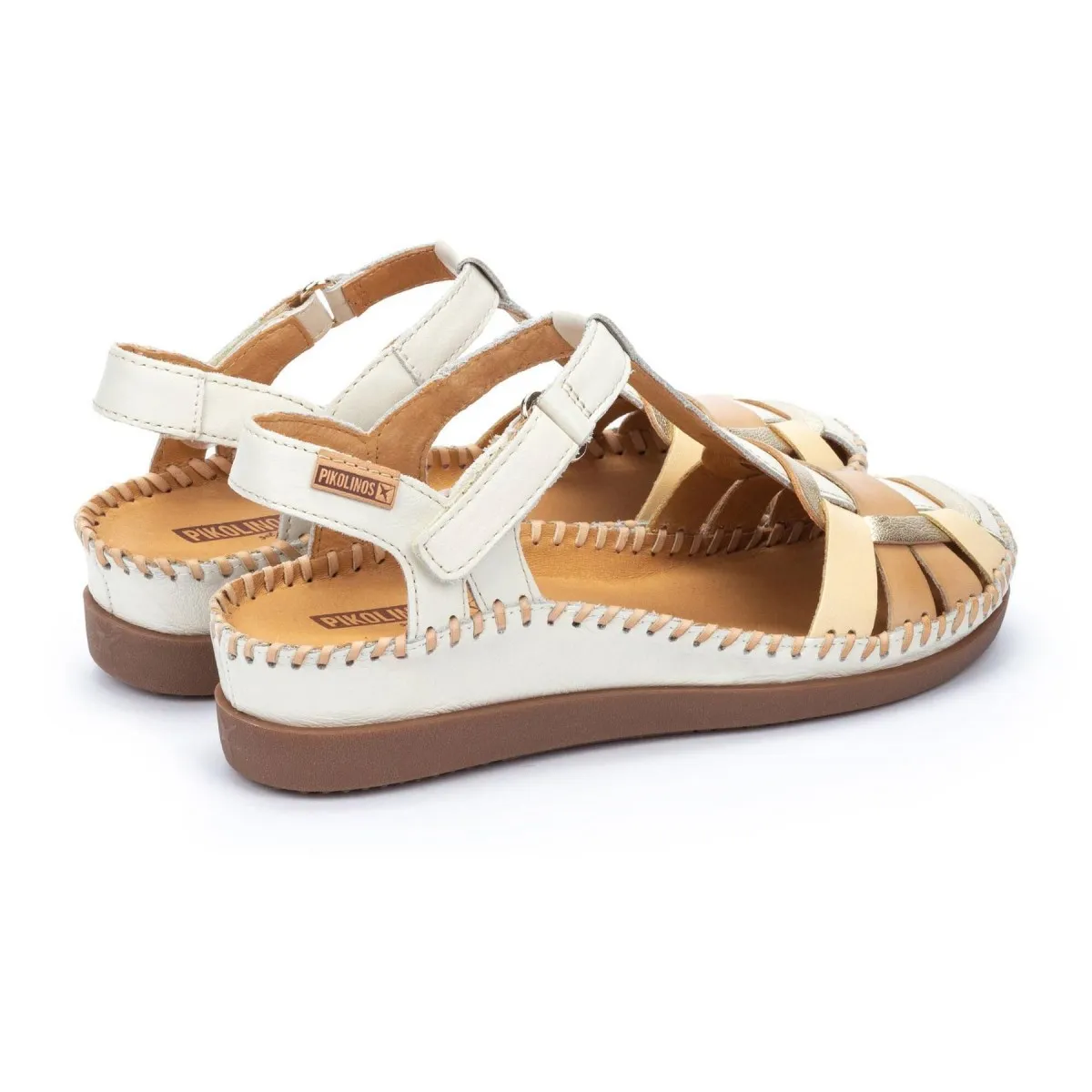 Sandalia semiabierta de mujer Cadaqués Pikolinos nata Pk0965c1