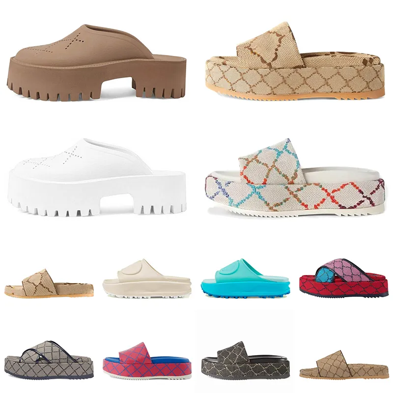Sandalias Diseñador famoso Zapatillas de mujer Zapatos de verano para hombre Diapositivas de flora multicolor en forma de planti