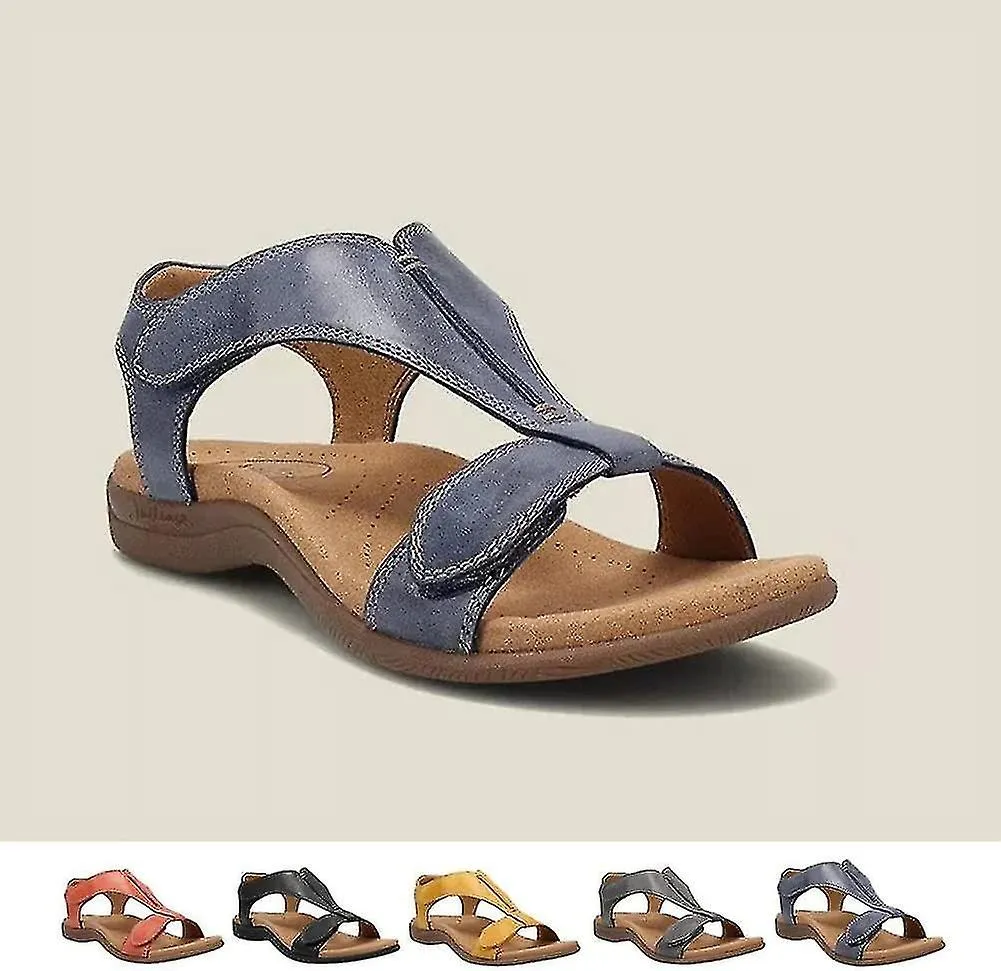 SANDALIAS ORTOPéDICAS CóMODAS PARA MUJER, SANDALIAS ORTOPéDICAS SURSELL, SANDALIAS CASUALES DE PLAYA PLANAS37AZUL