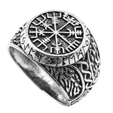 Sello plata vegvisir runas