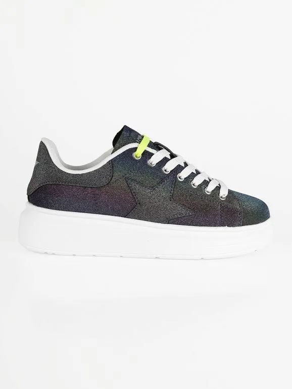 Shop Art Zapatillas de mujer con purpurina multicolor