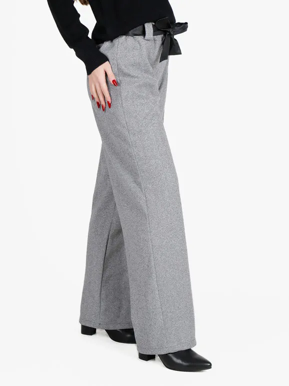 Solada Pantalón ancho de espiga de mujer
