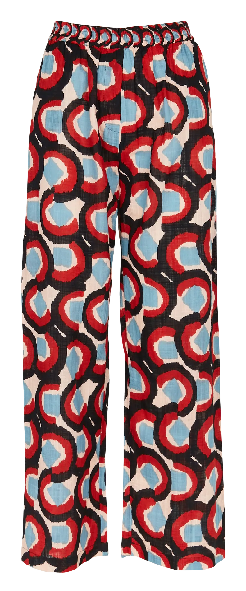 STELLA FOREST JULIETTA  PANTALóN RECTO ESTAMPADO DE MEZCLA DE ALGODóN EN AZUL