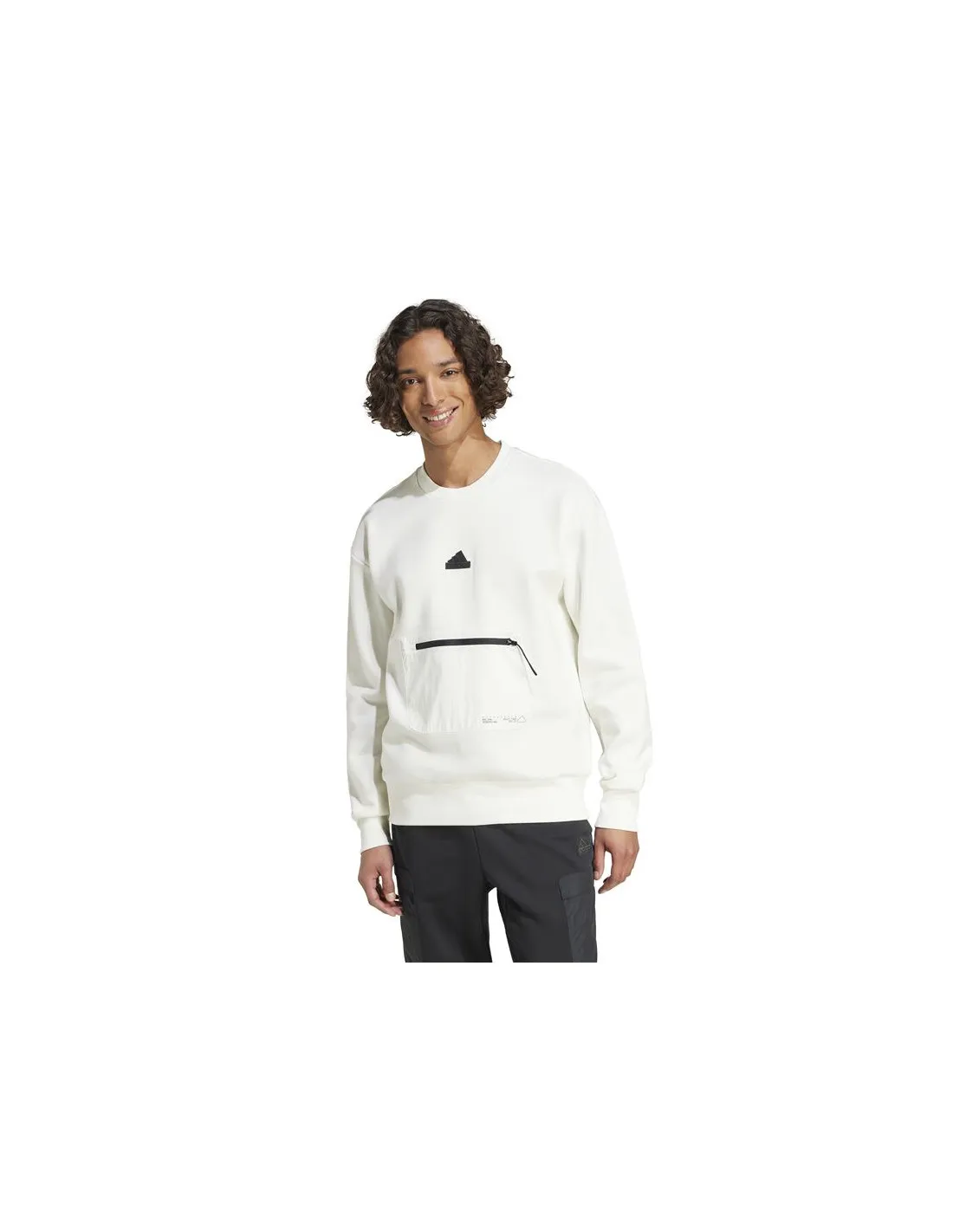 Sudadera adidas City Es e Fleece Hombre Blanco