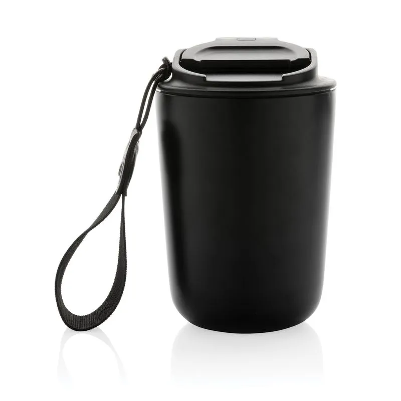 Taza al vacío ecológica promocional con cordón 380 ml. Cuppa