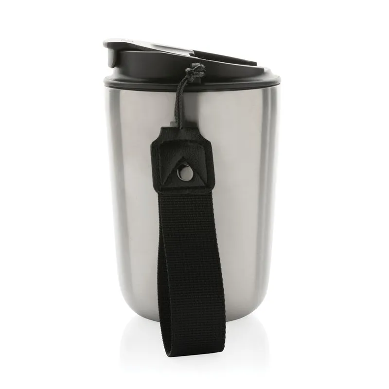 Taza al vacío ecológica promocional con cordón 380 ml. Cuppa