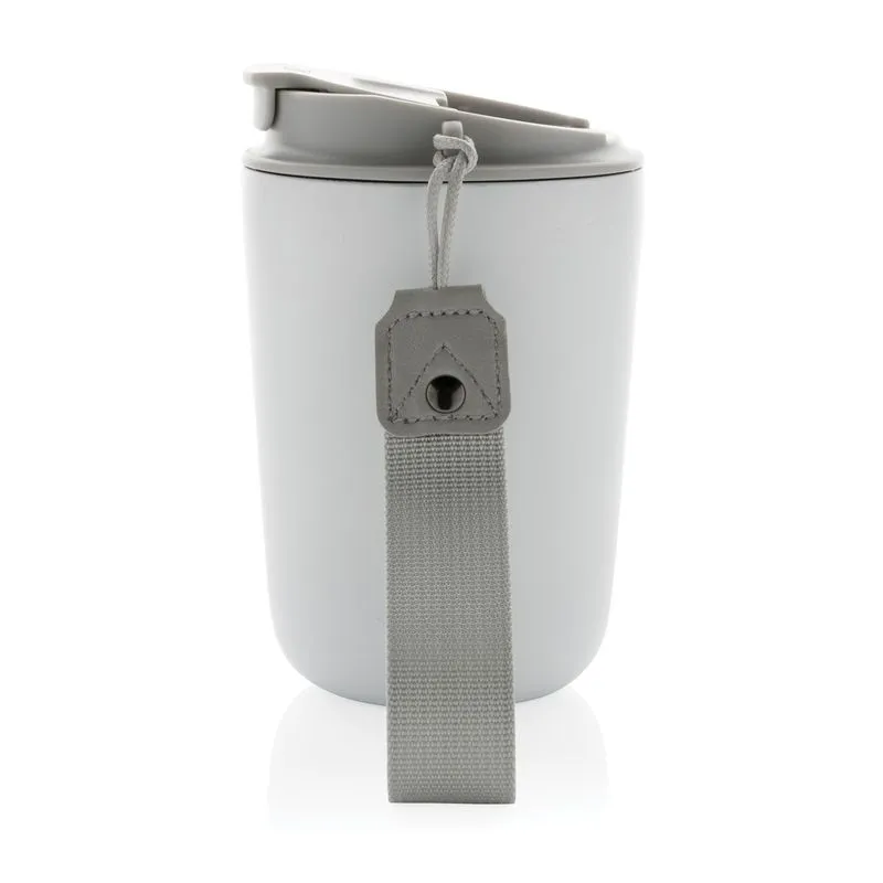 Taza al vacío ecológica promocional con cordón 380 ml. Cuppa