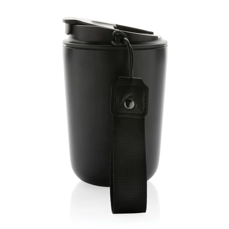 Taza al vacío ecológica promocional con cordón 380 ml. Cuppa