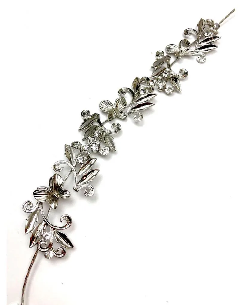 TOCADOS PLATEADOS DISEÑO ELEGANTE DE DIADEMA FLEXIBLE BODAS