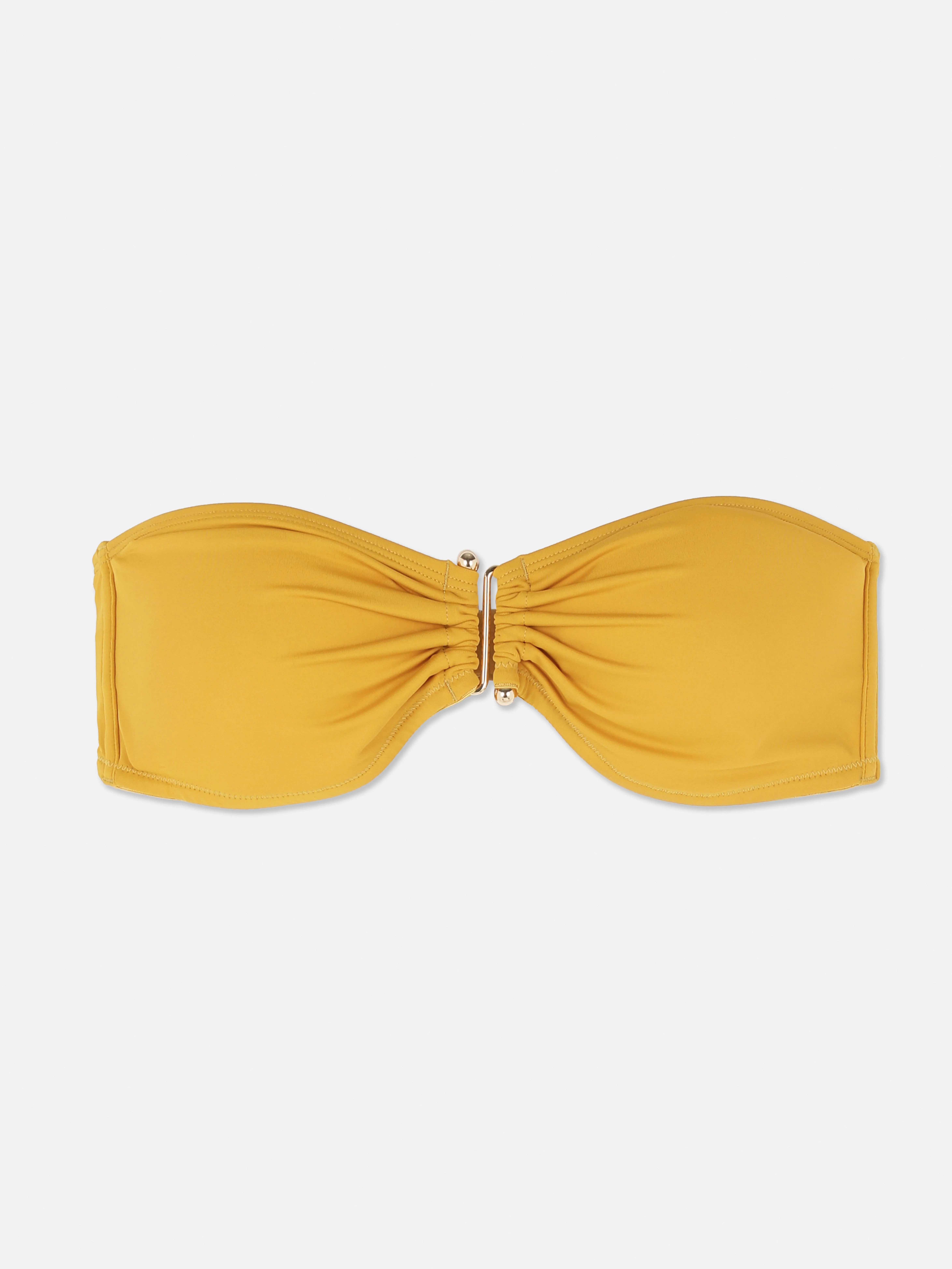 Top de bikini bandeau fruncido
