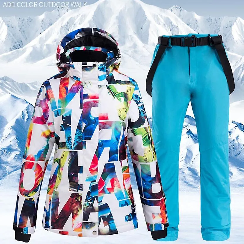 Traje de esquí para mujer, pantalones impermeables + conjunto de chaqueta