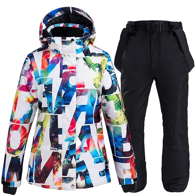 Traje de esquí para mujer, pantalones impermeables + conjunto de chaqueta