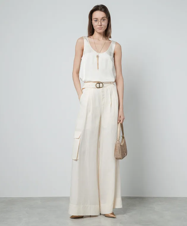Twinset Beige pants with linen