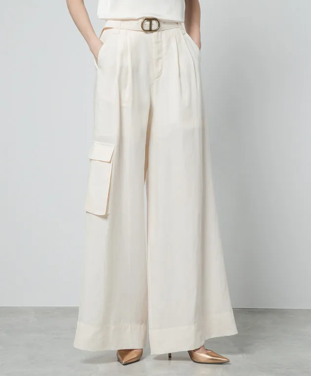 Twinset Beige pants with linen