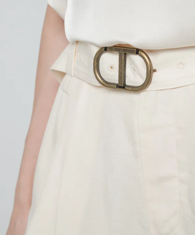 Twinset Beige pants with linen
