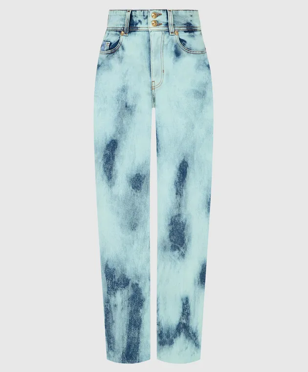 VERSACE JEANS COUTURE LIGHT TURQUOISE TIEDYE JEANS
