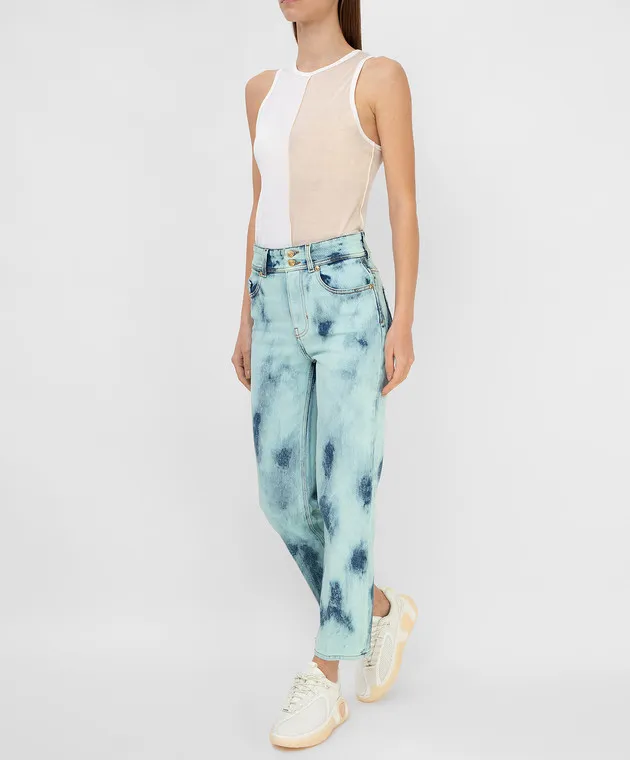 VERSACE JEANS COUTURE LIGHT TURQUOISE TIEDYE JEANS