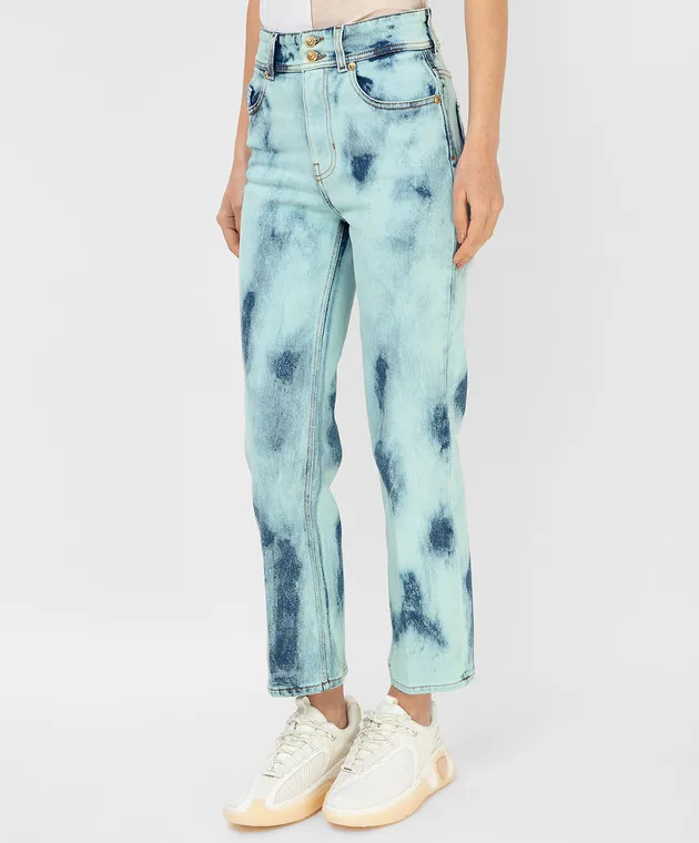 VERSACE JEANS COUTURE LIGHT TURQUOISE TIEDYE JEANS