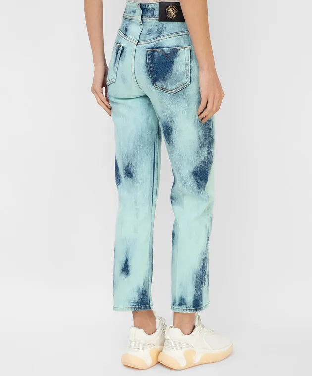 VERSACE JEANS COUTURE LIGHT TURQUOISE TIEDYE JEANS