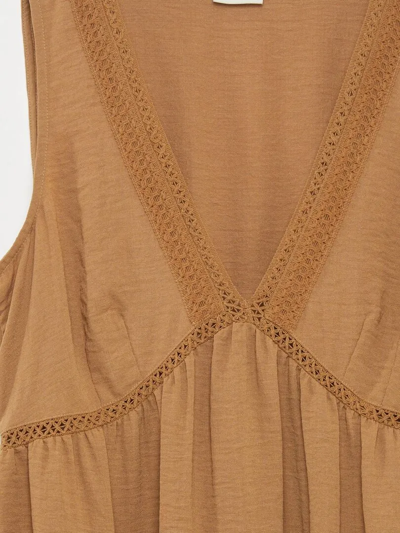 VESTIDO DE ESTILO BOHEMIO  MARRON