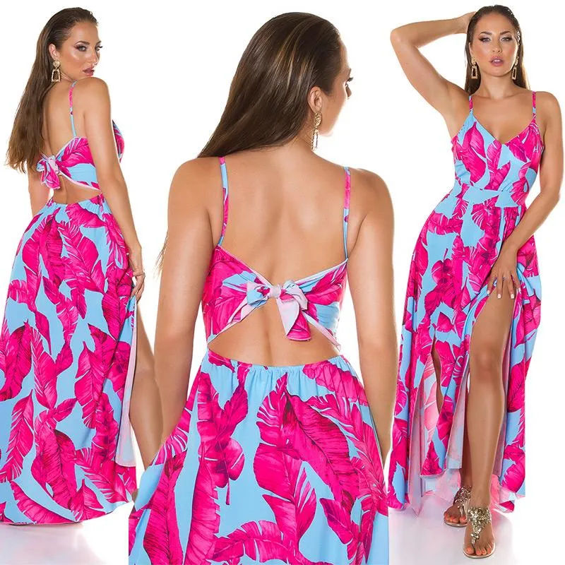 Vestido de verano con abertura Rosa